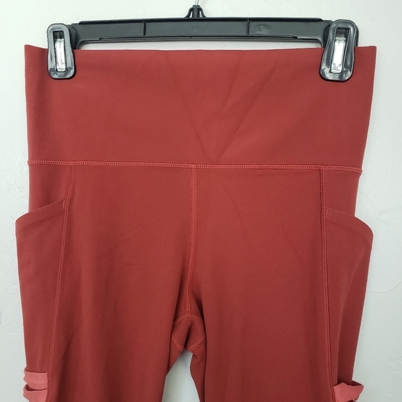 Athleta Salutation 7/8 Tight in Powervita Terracotta Workout Leggings Athletic - Picture 3 of 8